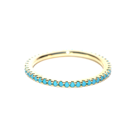 THIN TURQUOISE PAVE BAND