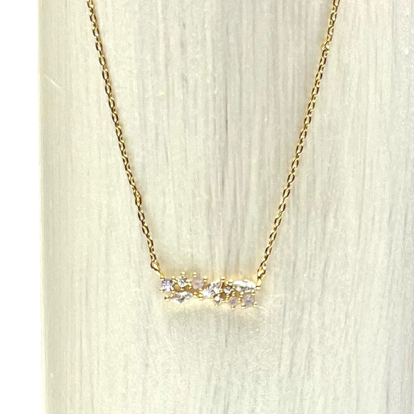 MULTI CZ BAR NECKLACE